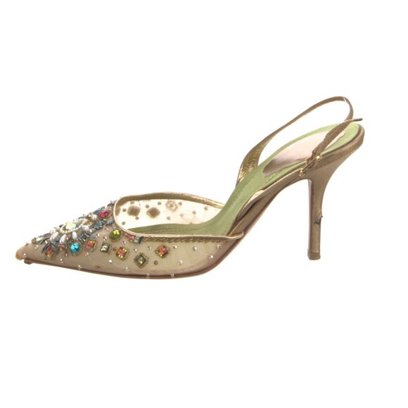 RARE RENÉ CAOVILLA Crystal Embellishments Slingback Pumps - Picture 2 of 9